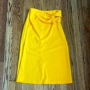 Knot Side Ruched Elegant Midi Skirt High Waist